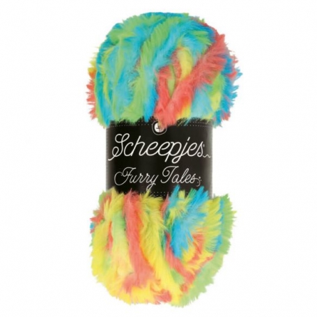 laine fausse fourrure arc en ciel