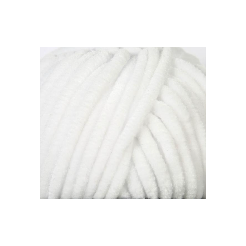 Fil chenille blanc Softy Wollbiene