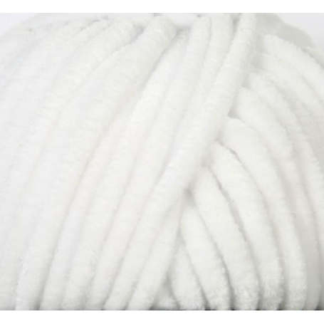 Fil chenille blanc Softy Wollbiene