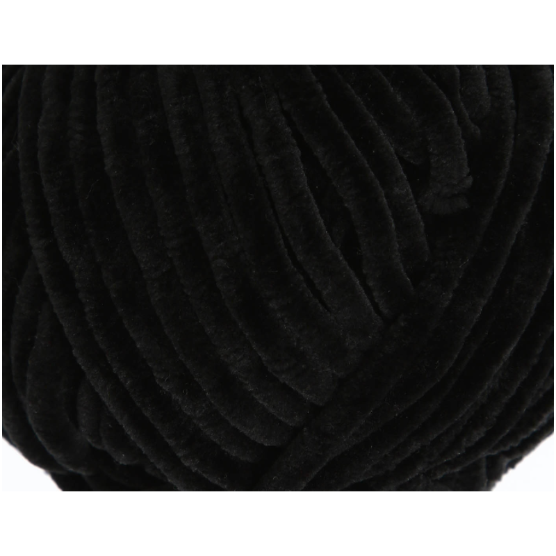 Fil chenille noir Softy Wollbiene
