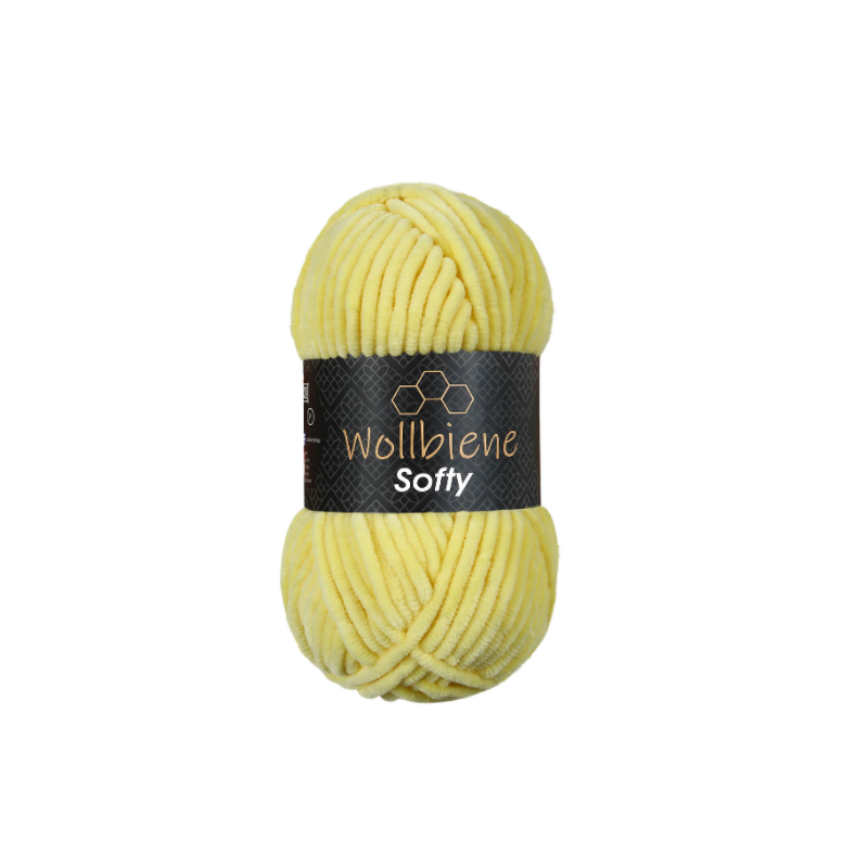 fil chenille jaune clair pour amigurumi