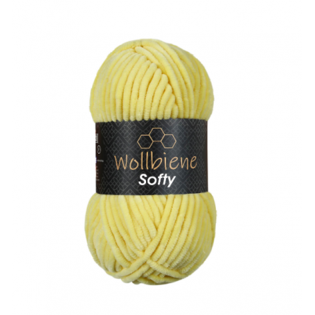 fil chenille jaune clair pour amigurumi