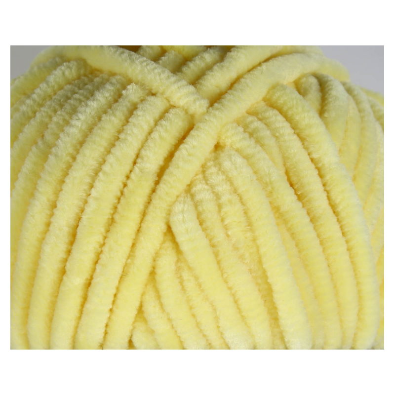 Fil chenille jaune clair Softy Wollbiene