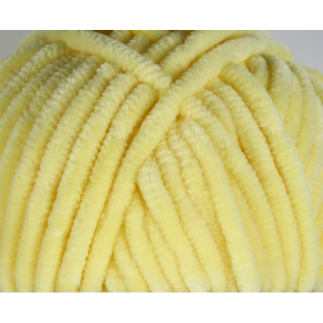 Fil chenille jaune clair Softy Wollbiene