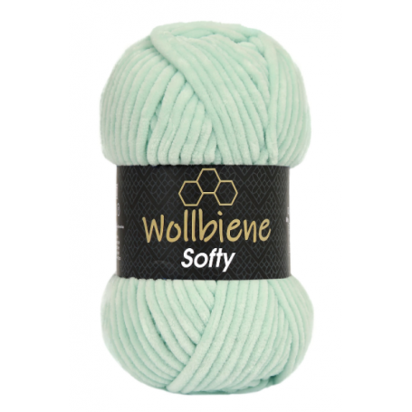 fil chenille menthe glacée vert clair pour amigurumi