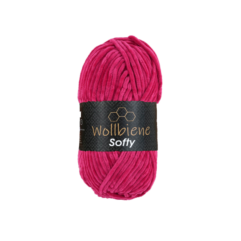 Fil chenille rose fushia Softy Wollbiene