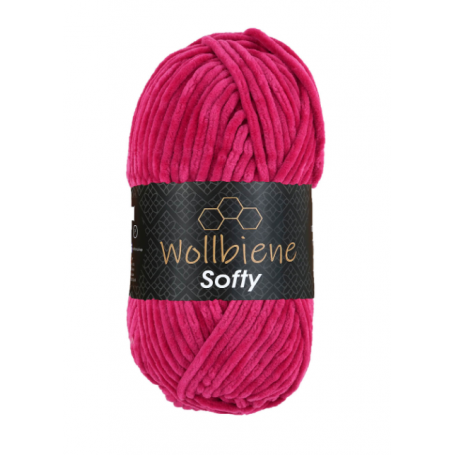 Fil chenille rose fushia Softy Wollbiene
