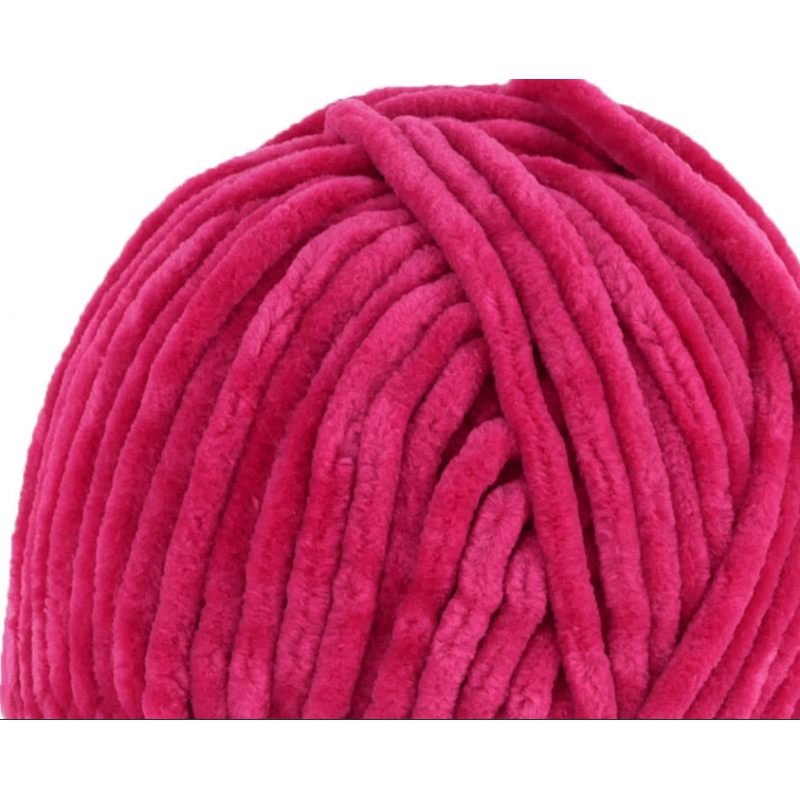 Fil chenille rose fushia Softy Wollbiene