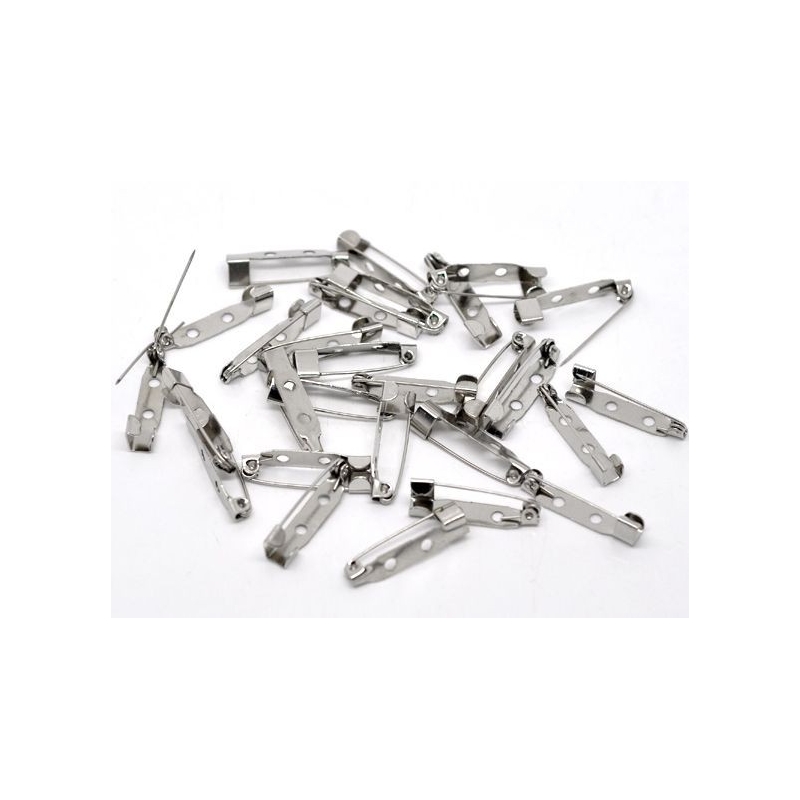 Lot de 10 supports de broche en métal argenté
