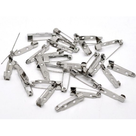 Lot de 10 supports de broche en métal argenté