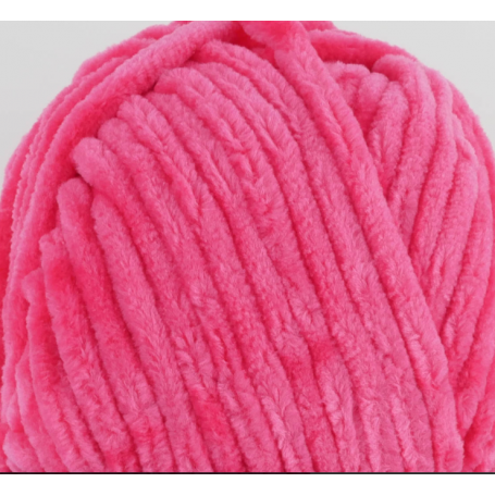 Fil chenille rose vif Softy Wollbiene