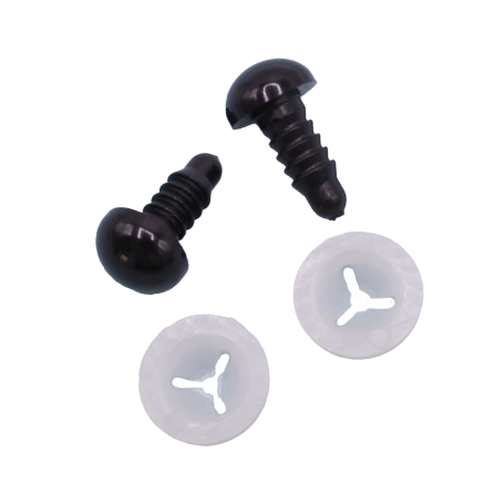 10 Yeux de sécurité noirs (5 paires) 6 mm haute qualité pour amigurumi Hardicraft