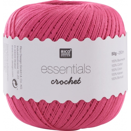 Coton mercerisé essentials crochet fushia 50g - Rico Design