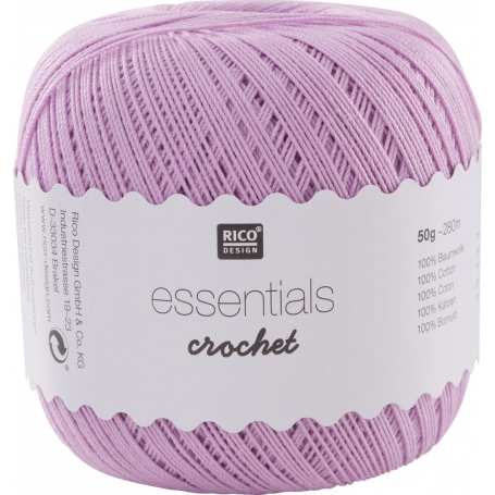 Coton mercerisé essentials crochet lilas 50g - Rico Design