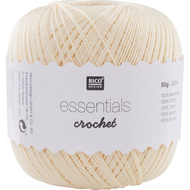 Coton mercerisé essentials crochet vanille 50g...