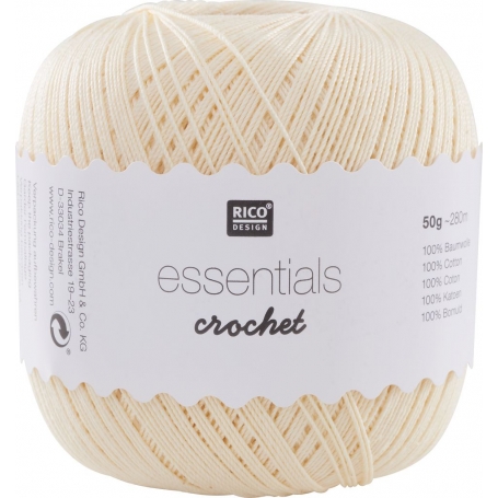 Coton mercerisé essentials crochet vanille 50g - Rico Design