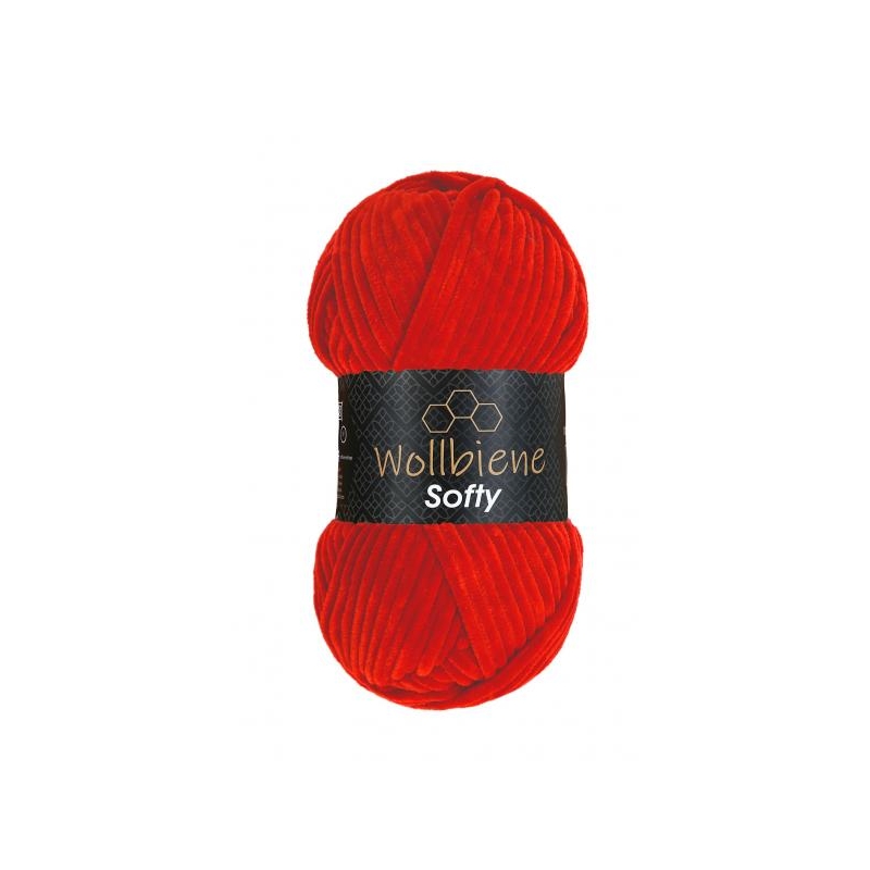 gros fil chenille rouge à crocheter