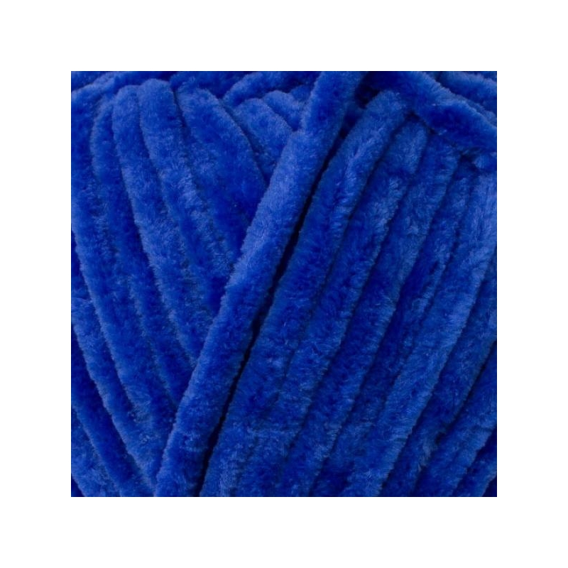 Fil chenille bleu Softy Wollbiene