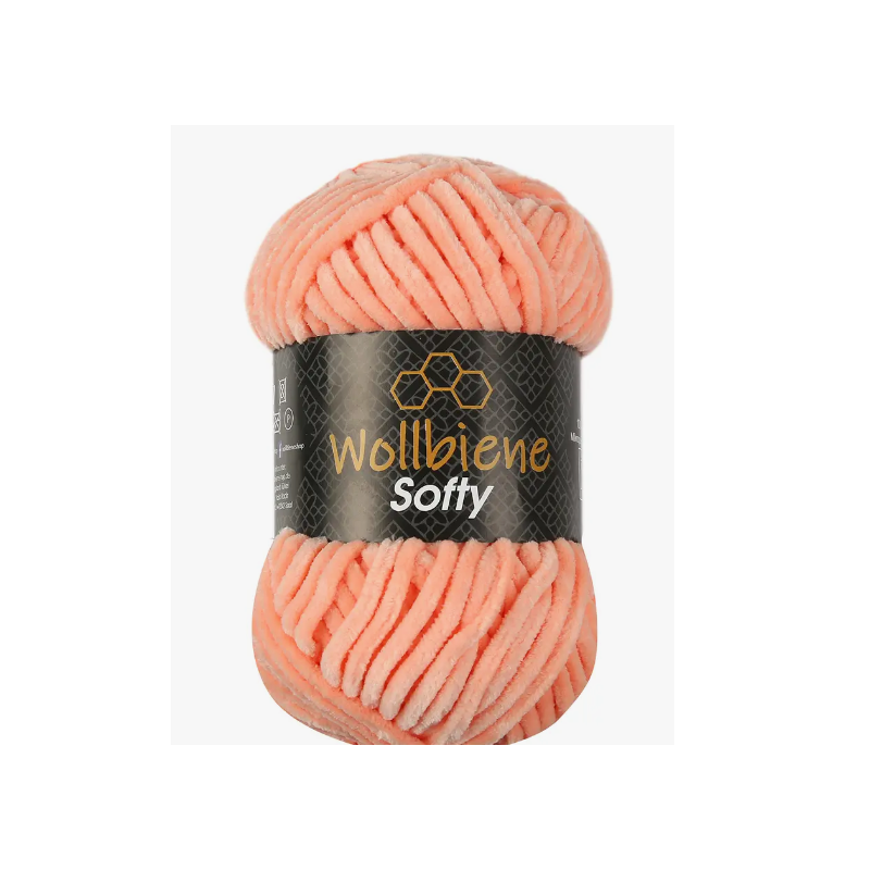 Fil chenille Softy Wollbiene saumon