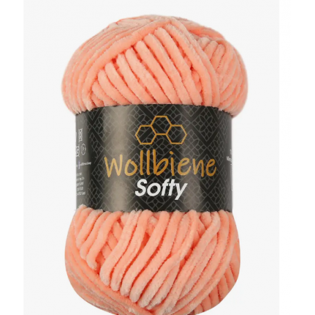 Fil chenille Softy Wollbiene saumon