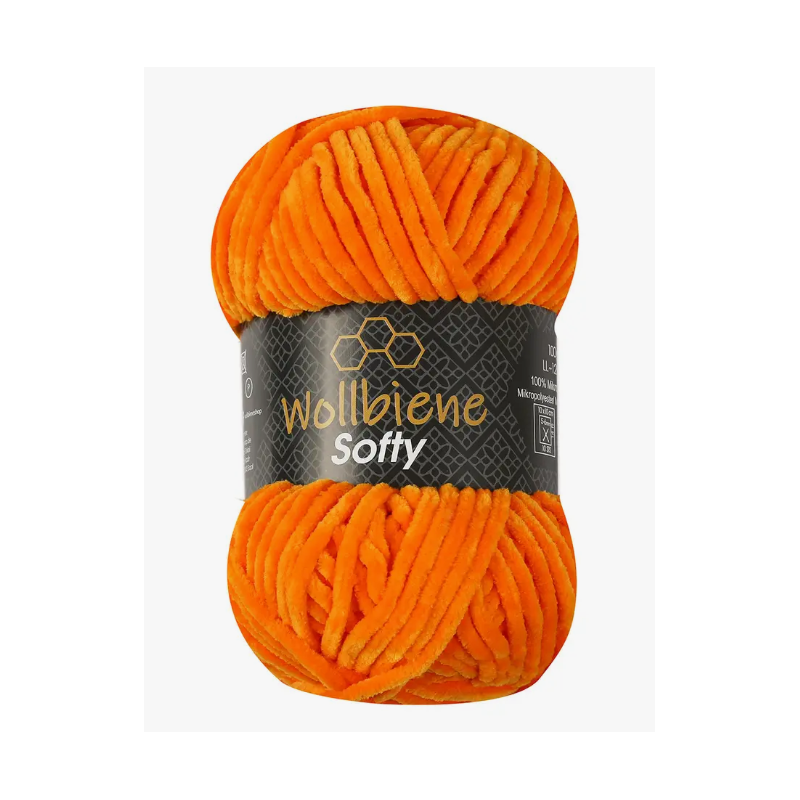 Fil chenille Softy Wollbiene orange
