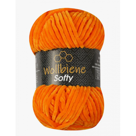 Fil chenille Softy Wollbiene orange