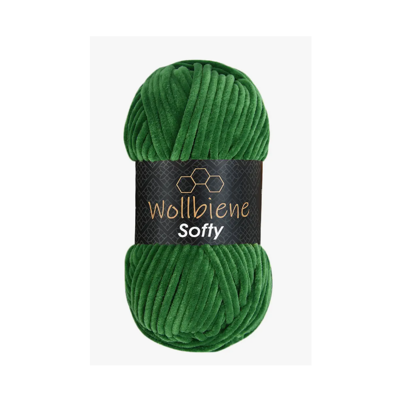 Fil chenille vert Softy Wollbiene