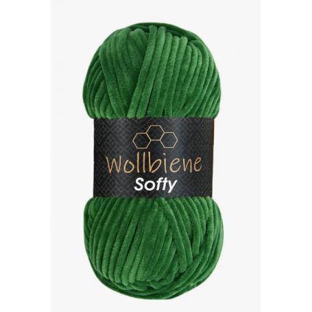Fil chenille vert Softy Wollbiene