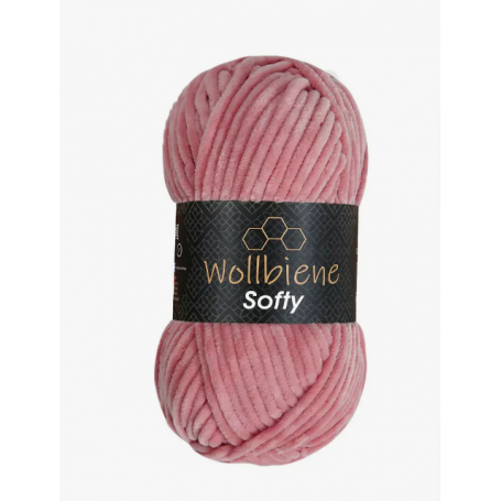 Fil chenille vieux rose Softy Wollbiene