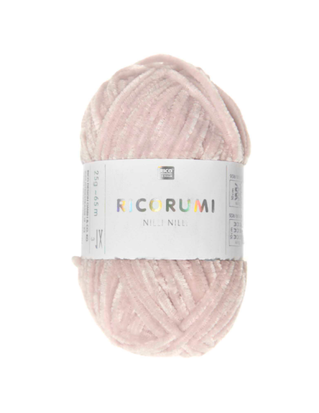 fil chenille fin rose poudré