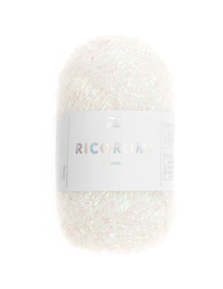 Coton à crocheter Ricorumi 10 g lamé blanc irisé