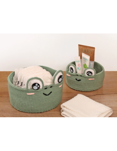 Kit 2 corbeilles au crochet grenouille - Graine...