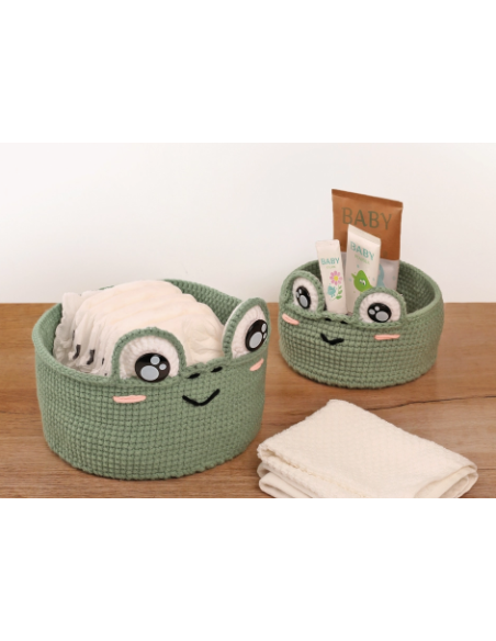 Kit 2 corbeilles au crochet grenouille - Graine Créative
