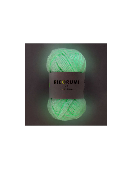 Coton à crocheter phosphorescent Ricorumi blanc Glow In the Dark