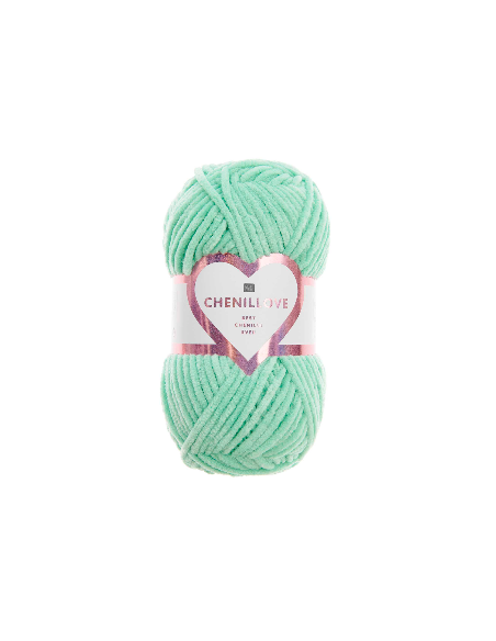 fil chenille vert d'eau