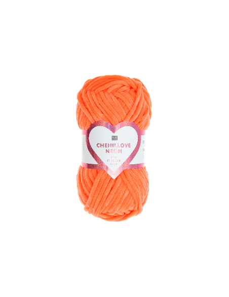 fil chenille orange fluo
