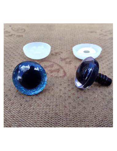 2 Yeux de sécurité bleus 30 mm pour amigurumi...