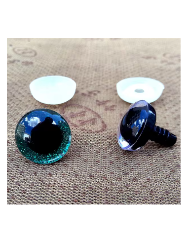 2 Yeux de sécurité verts 30 mm pour amigurumi...