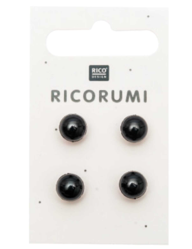 4 Yeux pour amigurumi à coudre 8,5 mm Ricorumi