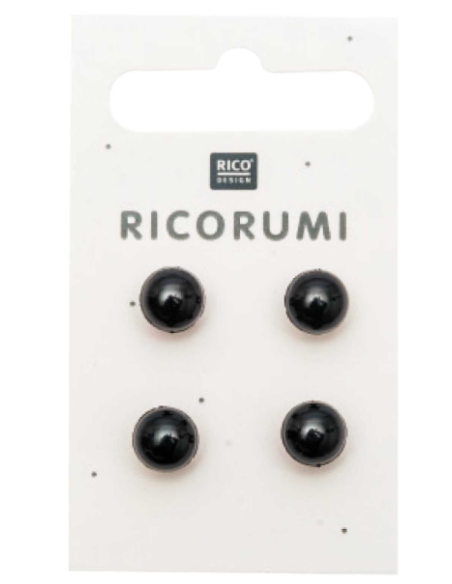 4 Yeux pour amigurumi à coudre 8,5 mm Ricorumi