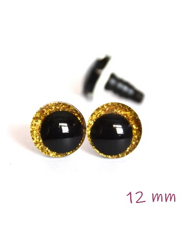 2 Yeux de sécurité "qui louchent" 12 mm à...