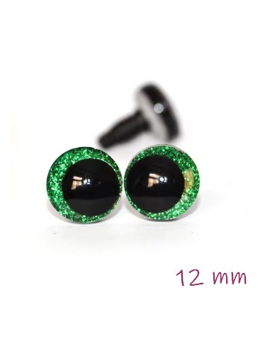 2 Yeux de sécurité "qui louchent" 12 mm à...