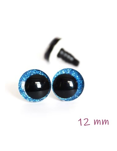 2 Yeux de sécurité "qui louchent" 12 mm à...