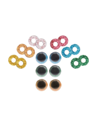 6 Yeux de sécurité 9 mm 6 couleurs Rico Design...