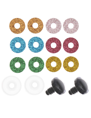 2 Yeux de sécurité 20 mm 6 couleurs Rico Design...