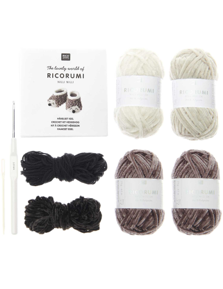 Kit crochet chaussons pour bébé hérisson Nilli Nilli - Ricorumi