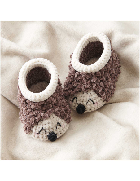 Kit crochet chaussons pour bébé hérisson Nilli Nilli - Ricorumi