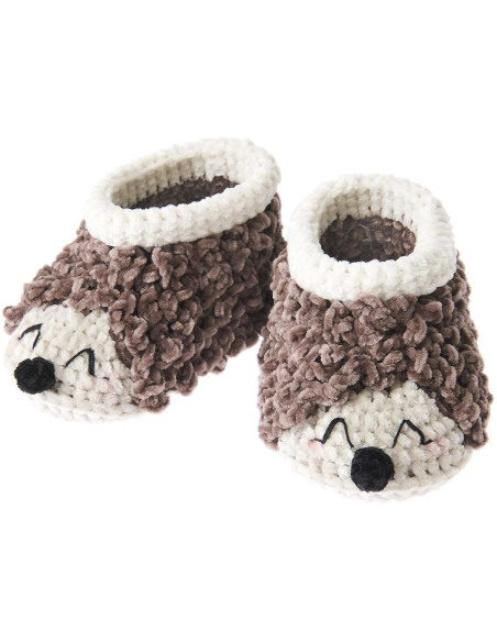 Kit crochet chaussons pour bébé hérisson Nilli Nilli - Ricorumi