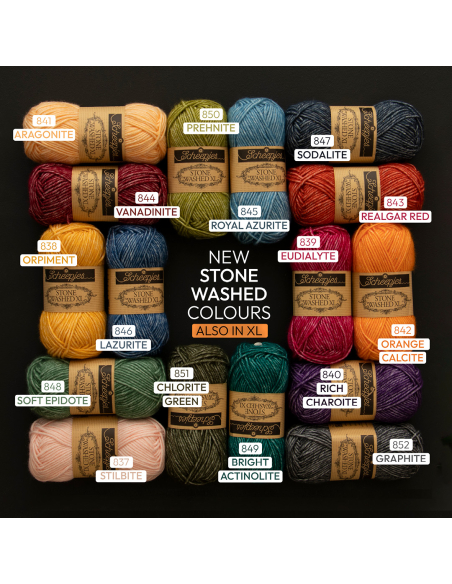 Pelote Stone washed de Scheepjes - jaune Orpiment 838