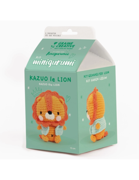 kit lion au crochet Graine Créative